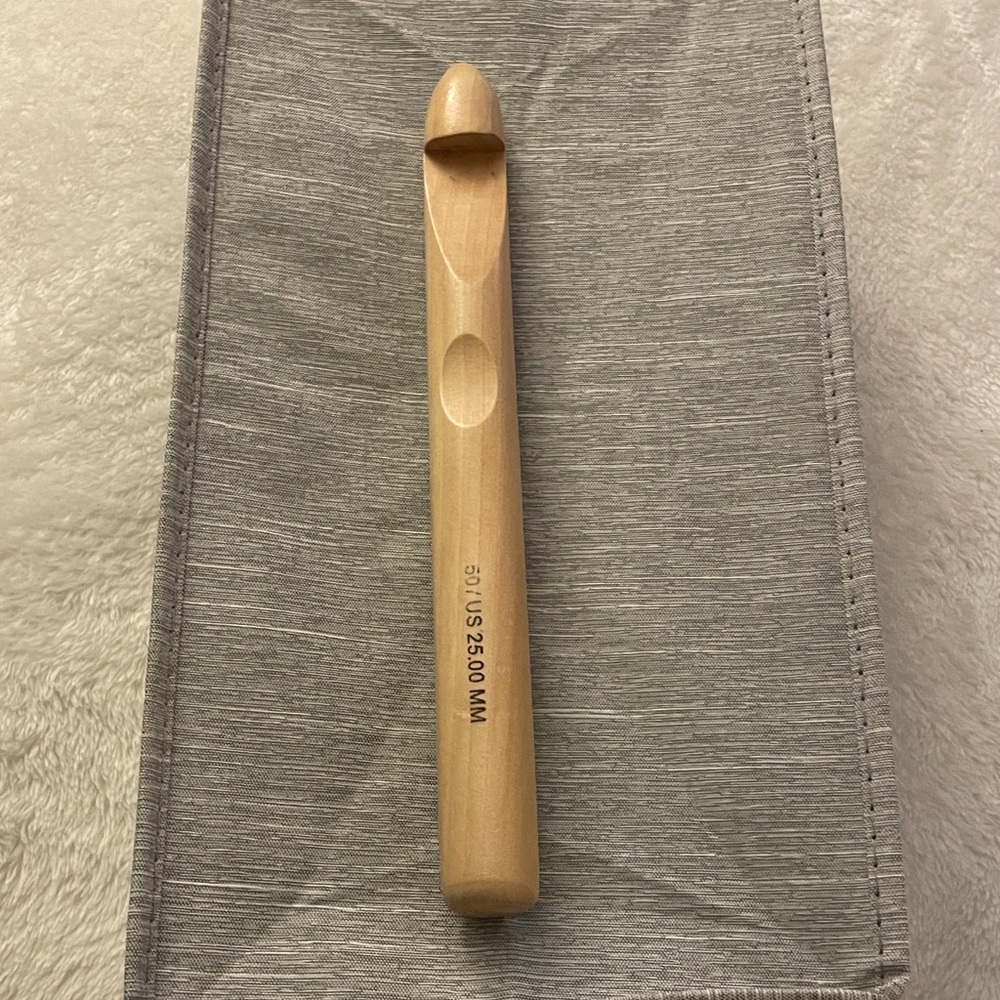 Natural Wood Crochet Hook. Big wool thread crochet hook